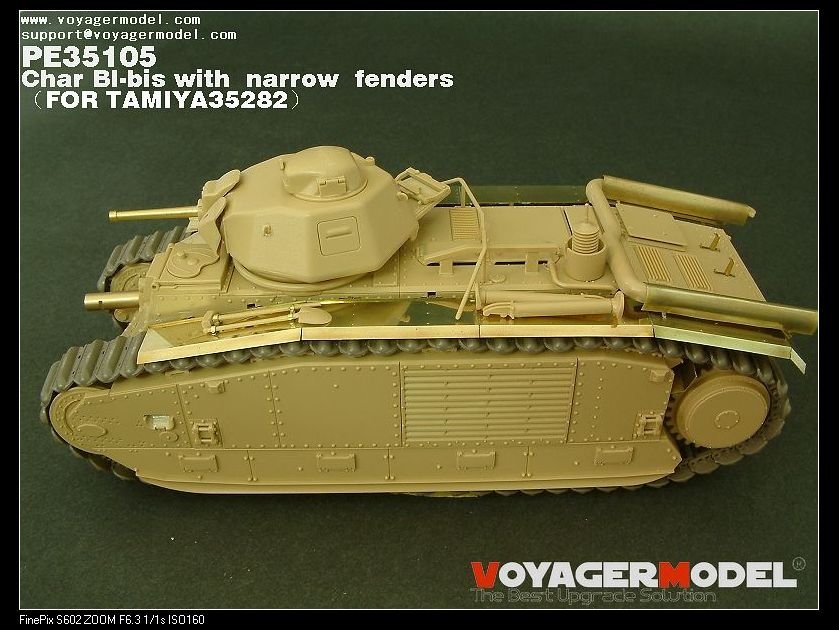 Voyager Model PE35105 WWII French Char BI-bis with narrow fenders (B ver include Gun barrel) for TAMIYA 35282 1/35 – imagen 2