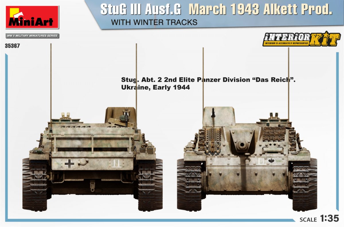 Mini Art 35367 StuG III Ausf. G March 1943 Alkett Prod. WITH WINTER TRACKS. INTERIOR KIT 1/35 – imagen 8