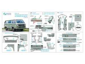 Quinta Studio QD35138 Bundeswehr VW T3 Family 3D-Printed &amp;amp; coloured Interior on decal paper (Takom) 1/35 – Bild 15
