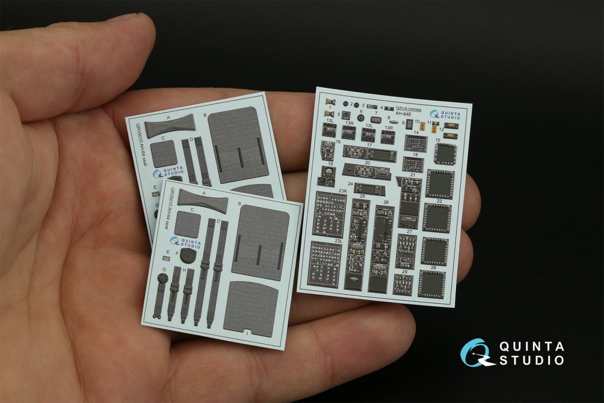 Quinta Studio QD35099 AH-64E 3D-Printed &amp;amp; coloured Interior on decal paper (Takom) 1/35 – imagen 10