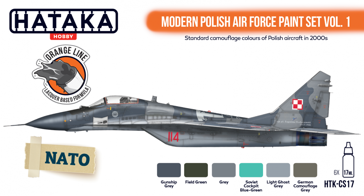Hataka HTK-CS17 ORANGE LINE – Modern Polish Air Force paint set vol. 1 6x17ml – immagine 2