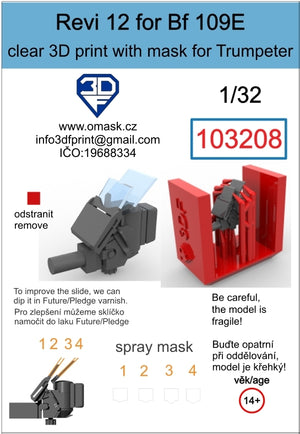 Omask 103208 Revi 12 for Bf109E (Trumpeter) 1/32 – imagen 2