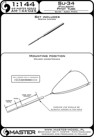 Master AM-144-025 Su-34 (Fullback) Pitot tube 1/144 – immagine 3