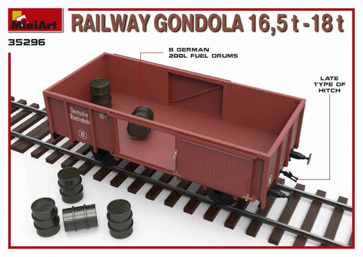 MiniArt 35296 RAILWAY GONDOLA 16,5-18t 1/35 – imagen 8