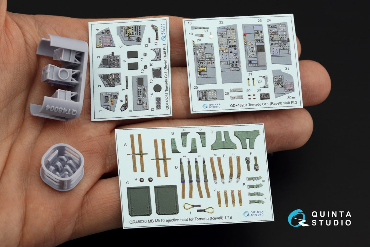 Intérieur imprimé en 3D et coloré sur papier décalcomanie (Revell) pour le Tornado GR.1 de Quinta Studio QD+48261 (avec pièces en résine imprimées en 3D) à l&amp;#39;échelle 1/48. – image 4