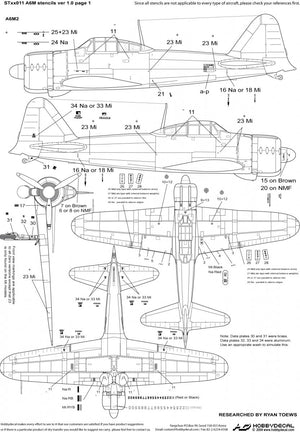 HobbyDecal ST48011V2 A6M Zero Stencils ver 2 1/48 – imagen 2