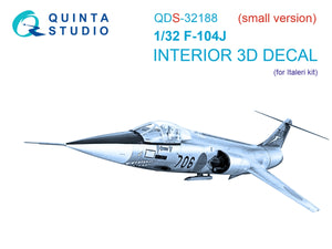 Intérieur coloré imprimé en 3D sur papier décalcomanie (Italeri) pour F-104J (Quinta Studio QDS-32188) (petite version) 1/32