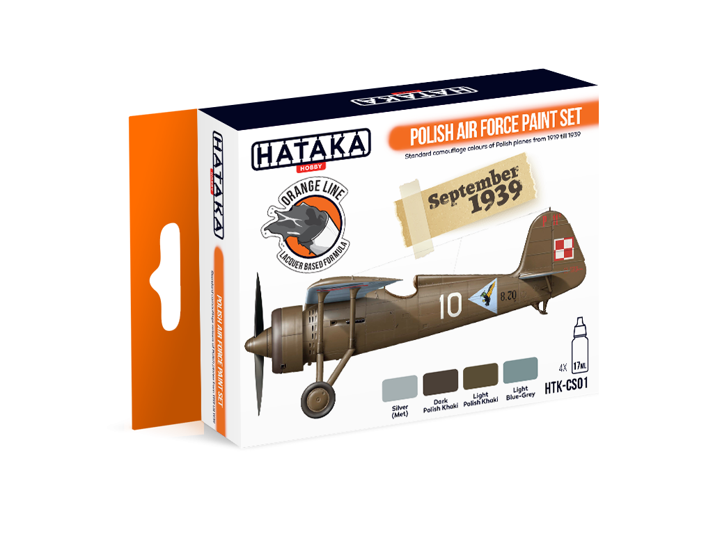 Hataka HTK-CS01 ORANGE LINE – Coffret de peinture pour l&amp;#39;armée de l&amp;#39;air polonaise (4 x 17 ml)