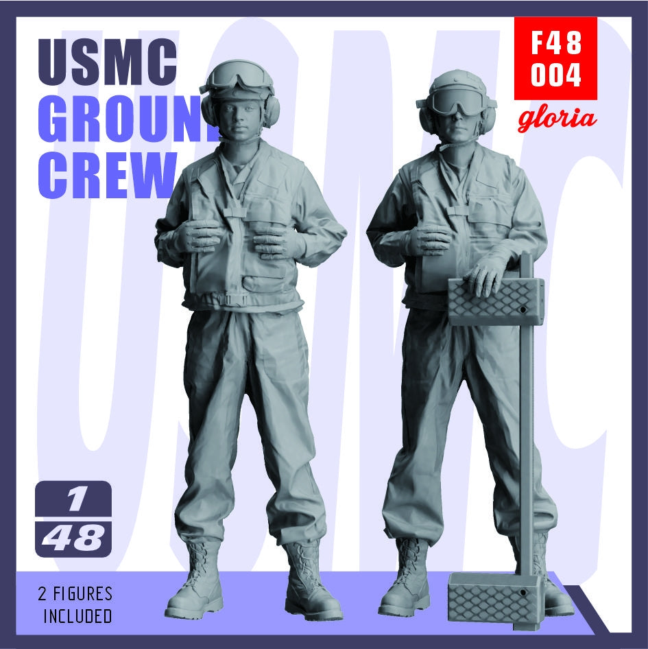 Gloria F48004 USMC LHA/LHD Équipe au sol 2 figurines 1/48