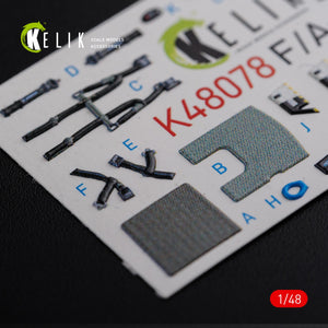 KELIK K48078 F/A-18F Super Hornet interior 3D decals for MENG kit 1/48 – immagine 12