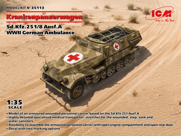 ICM 35113 Krankenpanzerwagen Sd.Kfz. 251/8 Ausf А, variante de livrée pour le Front de l&amp;#39;Est, 1941-42 1/35