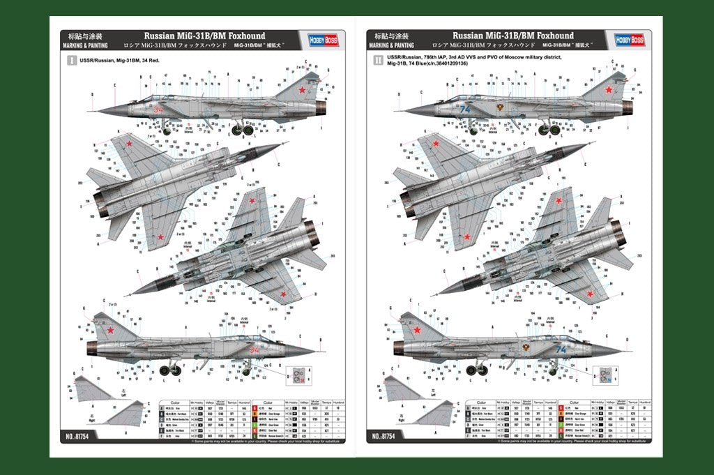 Hobby Boss 81754 Russian MiG-31B/BM Foxhound 1/48 – zdjęcie 3