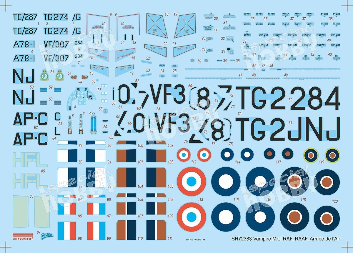 Special Hobby 72383 DH.100 Vampire Mk. I &amp;#39;RAF, RAAF and Armée de l&amp;#39;Air&amp;#39; 1/72 – zdjęcie 6