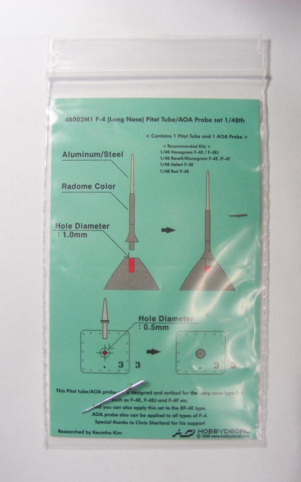 HobbyDecal MT48002V1 F-4 Long nose Pitot tube set 1/48