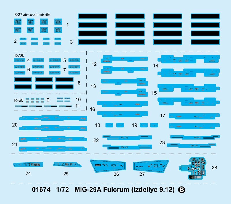 Trumpeter 01674 MIG-29A Fulcrum Izdeliye 9.12 – imagen 4