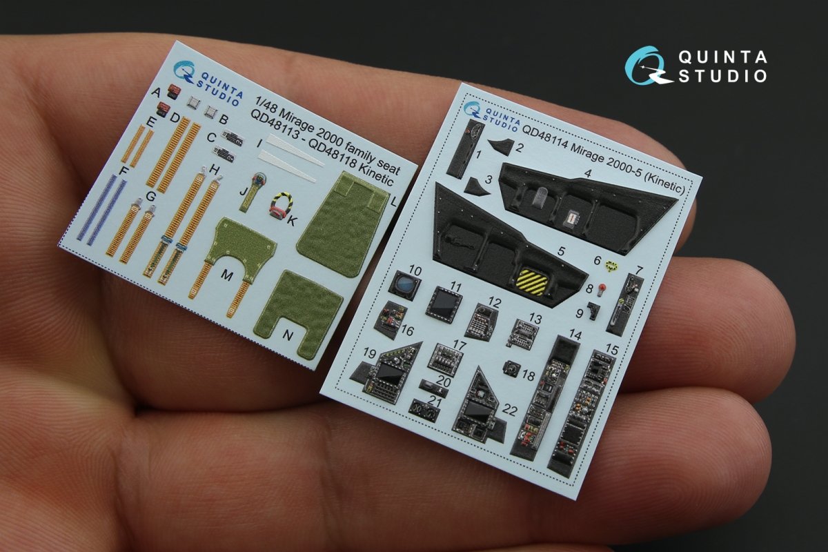 Quinta Studio QD48114 Mirage 2000-5 3D-Printed &amp;amp; coloured Interior on decal paper (for Kinetic kit) 1/48 – imagen 2
