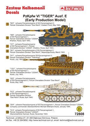 Techmod 72808 - Pz.Kpfw.VI Tiger Ausf.E (Early Production Model) 1/72 – imagen 2