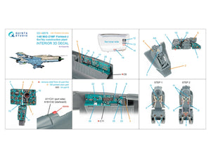 Quinta Studio QD+48578 MiG-21MF Fishbed-J (Gorkiy plant) 3D-Printed &amp;amp; coloured Interior on decal paper (Eduard) (with 3D-printed resin parts) 1/48 – zdjęcie 2