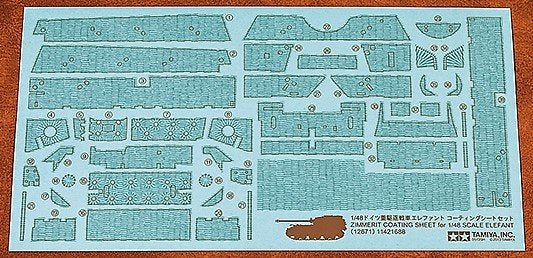 Tamiya 12671 Feuille de revêtement Zimmerit Elefant (1/48)