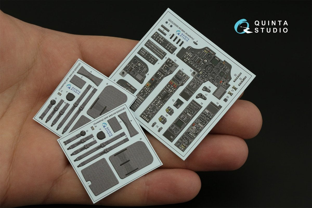 Quinta Studio QD35090 AH-64A 3D-Printed &amp;amp; coloured Interior on decal paper (Academy) 1/35 – imagen 9