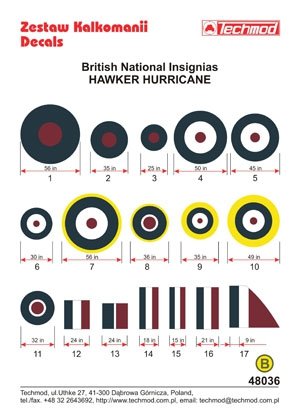 Techmod 48036 - British National Insignias - Hawker Hurricane 1/48 – imagen 2