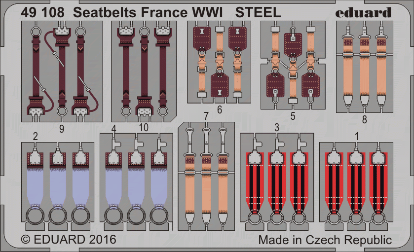 Eduard 49109 Seatbelts IJAAF WWII STEEL 1/48
