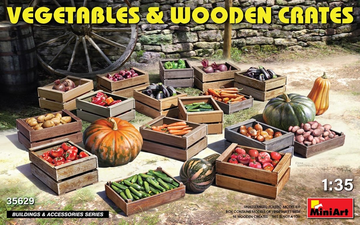 MiniArt 35629 VEGETABLES &amp;amp; WOODEN CRATES 1/35