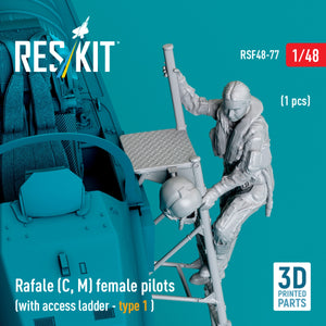 RESKIT RSF48-0077 Rafale (C, M) female pilot (with access ladder - type 1) (1 pcs) (3D Printed) 1/48 – imagen 2