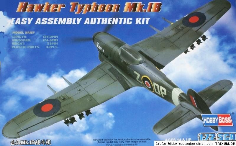 Hobby Boss 80232 Hawker Typhoon Mk.IB Fighter (1/72)
