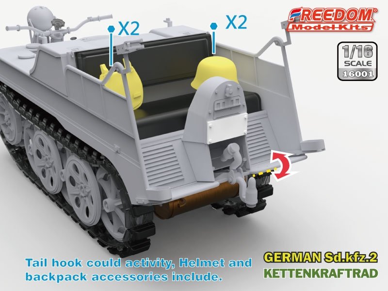 Freedom 16001 Sd.Kfz. 2 Kettenkraftrad Typ HK 101 1/16 – imagen 3