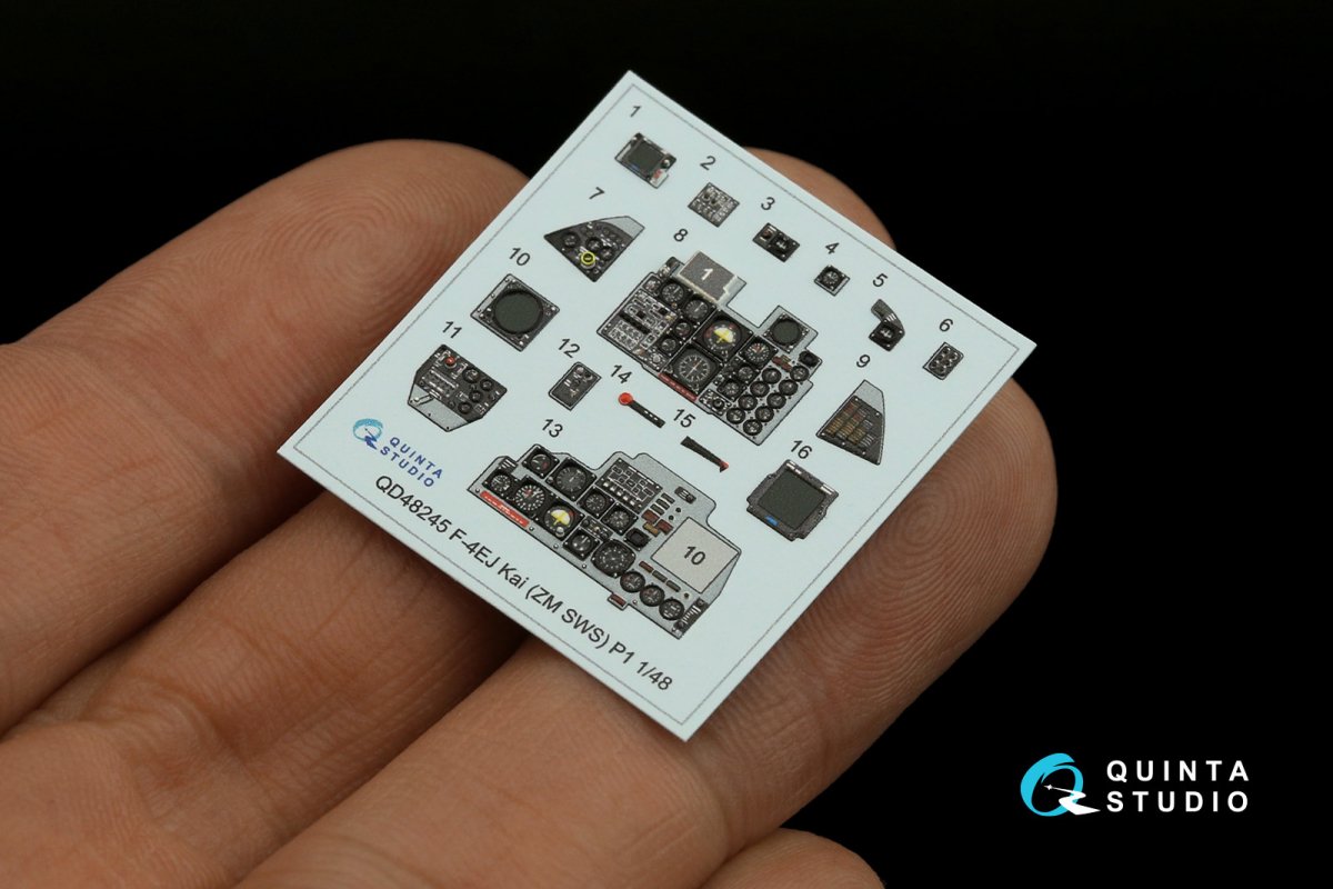 Quinta Studio QDS-48245 F-4EJ Kai 3D-Printed &amp;amp; coloured Interior on decal paper (ZM SWS) (Small version) 1/48 – immagine 7
