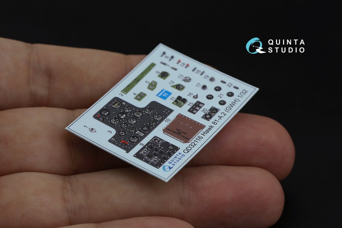 Quinta Studio QD32116 Hawk 81-A2 3D-Printed &amp;amp; coloured Interior on decal paper (GWH) 1/32 – imagen 10