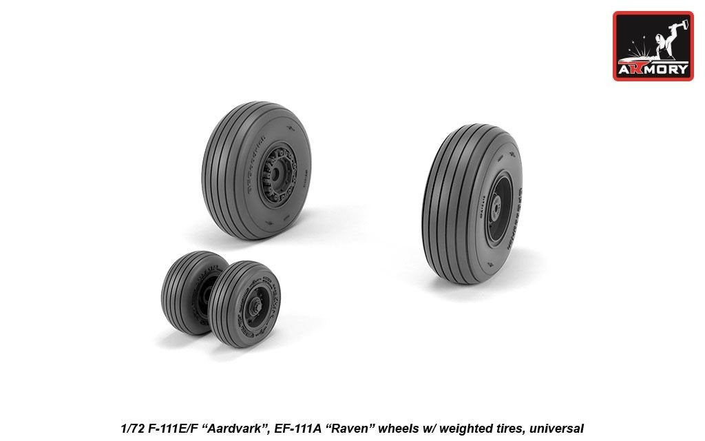 Armory Models AW72338 F-111E/F Aardvark / EF-111A Raven wheels w/ weighted tires 1/72 – zdjęcie 3