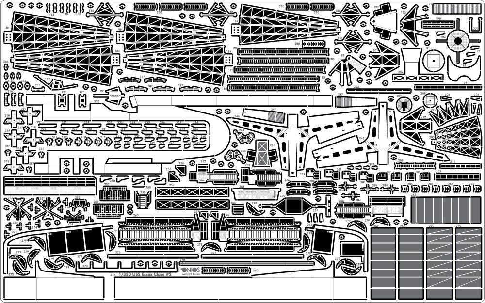 Pontos 35005F1 USS CV-14 Toconderoga 1944 Ensemble détaillé (1/350)  – image 13