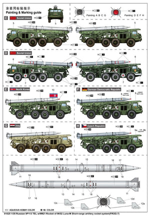 Trumpeter 01025 Russian 9P113 TEL w/9M21 Rocket of 9K52 Luna-M Short-range artillery 1/35 – imagen 4