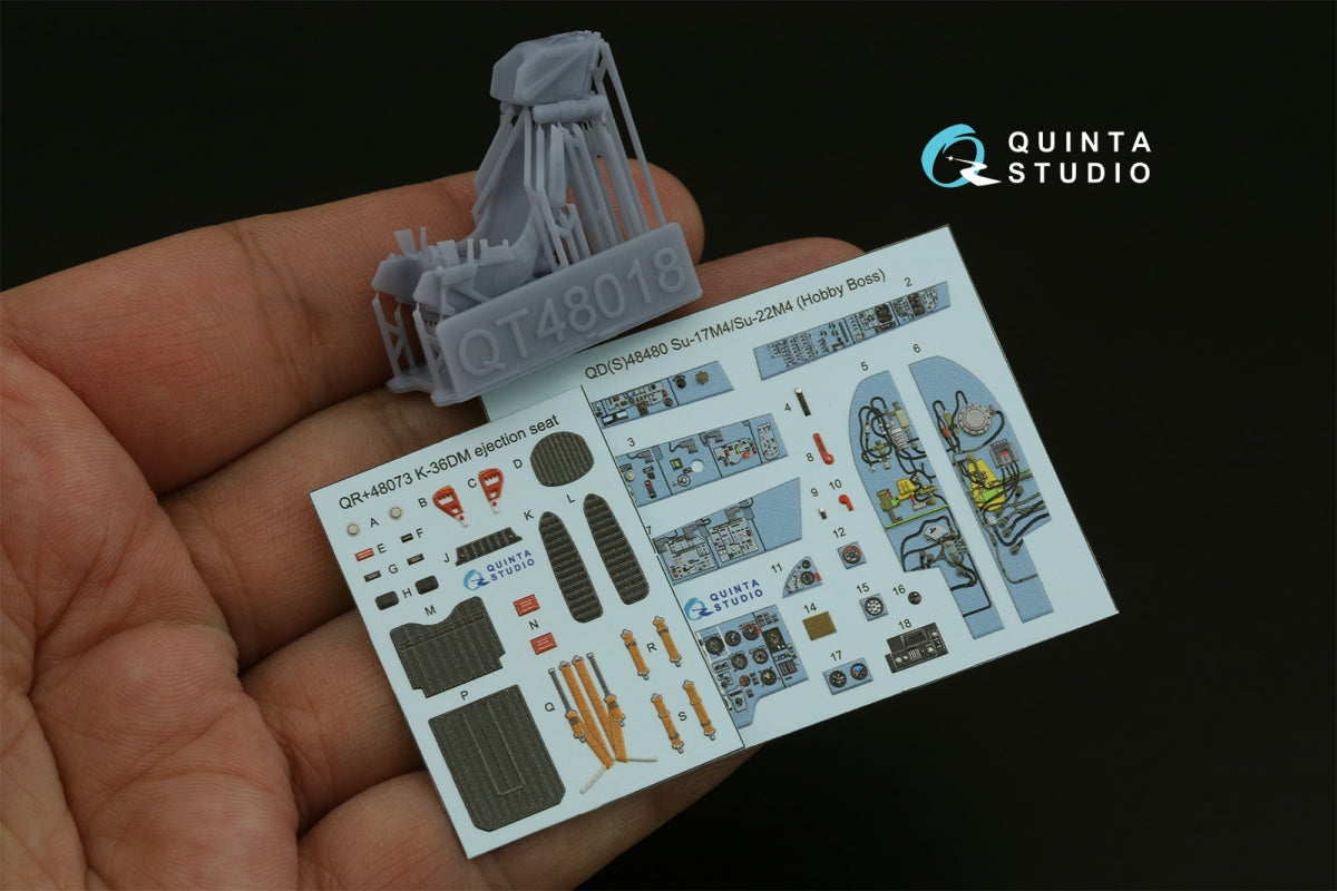 Quinta Studio QD+48480 Su-17M4/Su-22M4 3D-Printed &amp;amp; coloured Interior on decal paper (Hobby Boss) (with 3D-printed resin parts) 1/48 – imagen 2