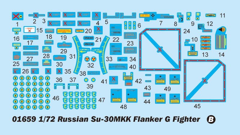 Trumpeter 01659 Russian Su-30MKK Flanker G 1/72 – imagen 19