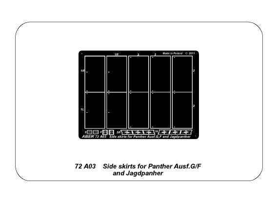 Aber 72A03 Osłony boczne do czołgu Panther G/F lub działa Jagdpanther / Side skirts for Panther Ausf.G/F and Jagdpanther 1/72 – zdjęcie 3