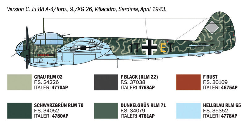 Italeri 1489 Junkers Ju 88 A-4/17 Torpedo Bomber 1/72 – Bild 8