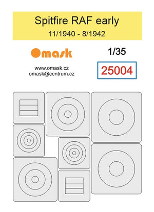 Omask 25004 Spitfire RAF Early Masks for Insignias 1/35