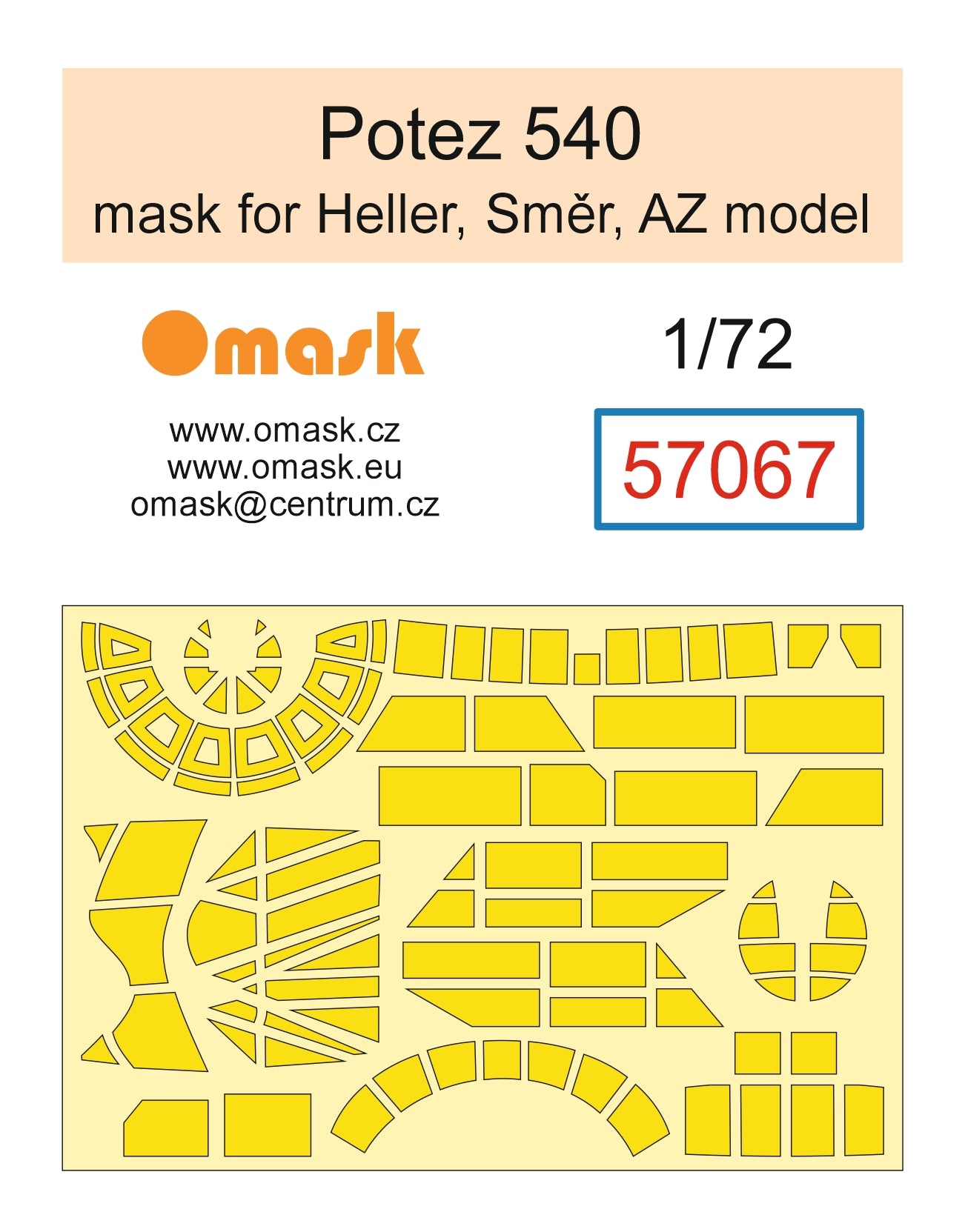 Omask 57067 1/72 Potez 540 Mask (for Heller, Směr, AZ model, MisterCraft) 1/72