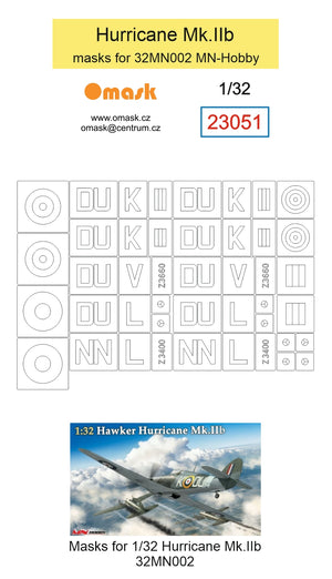 Omask 23051 Hurricane Mk.IIb Masks (for 32MN002) 1/32