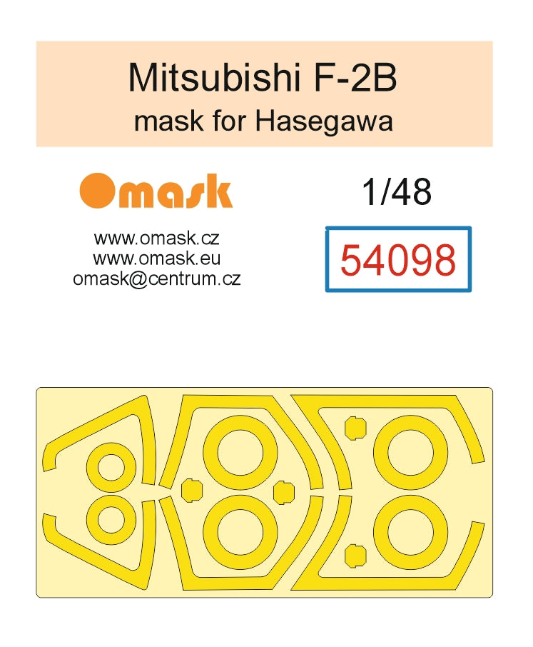 Omask 54098 1/48 Mitsubishi F-2B Mask (for Hasegawa) 1/48