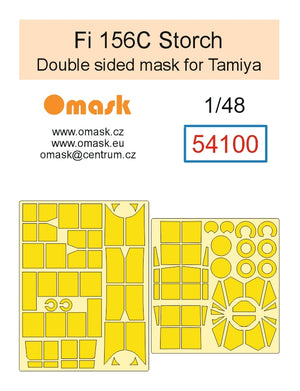 Omask 54100 1/48 Fi 156C Storch Double Sided Mask (for Tamiya) 1/48