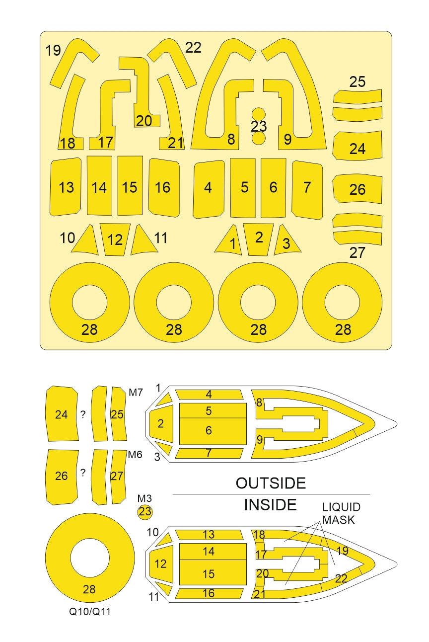 Omask 54092 1/48 Hawker Typhoon Mk. I Car Door Double Sided Mask (for Hasegawa / Hobby 2000) 1/48 – imagen 2