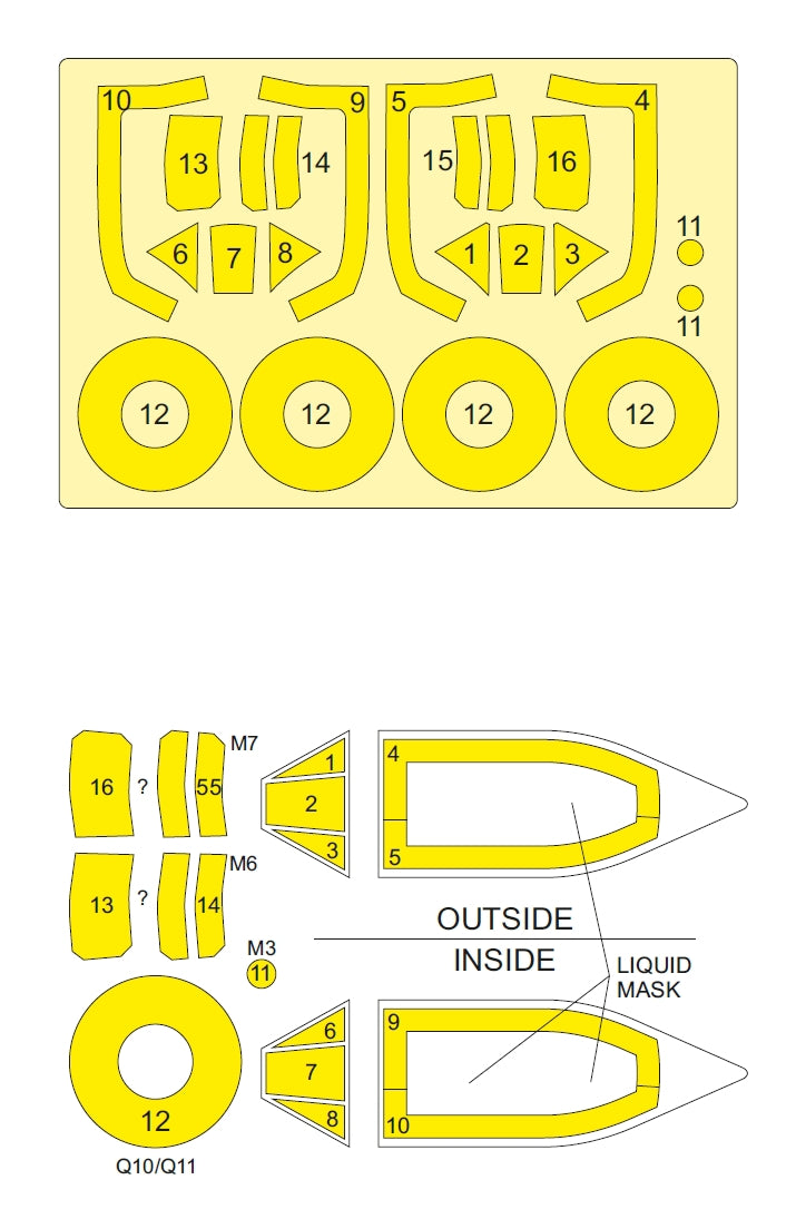 Omask 54093 1/48 Hawker Typhoon Mk. I Tear Drop Canopy Mask (for Hasegawa / Hobby 2000) 1/48 – imagen 2