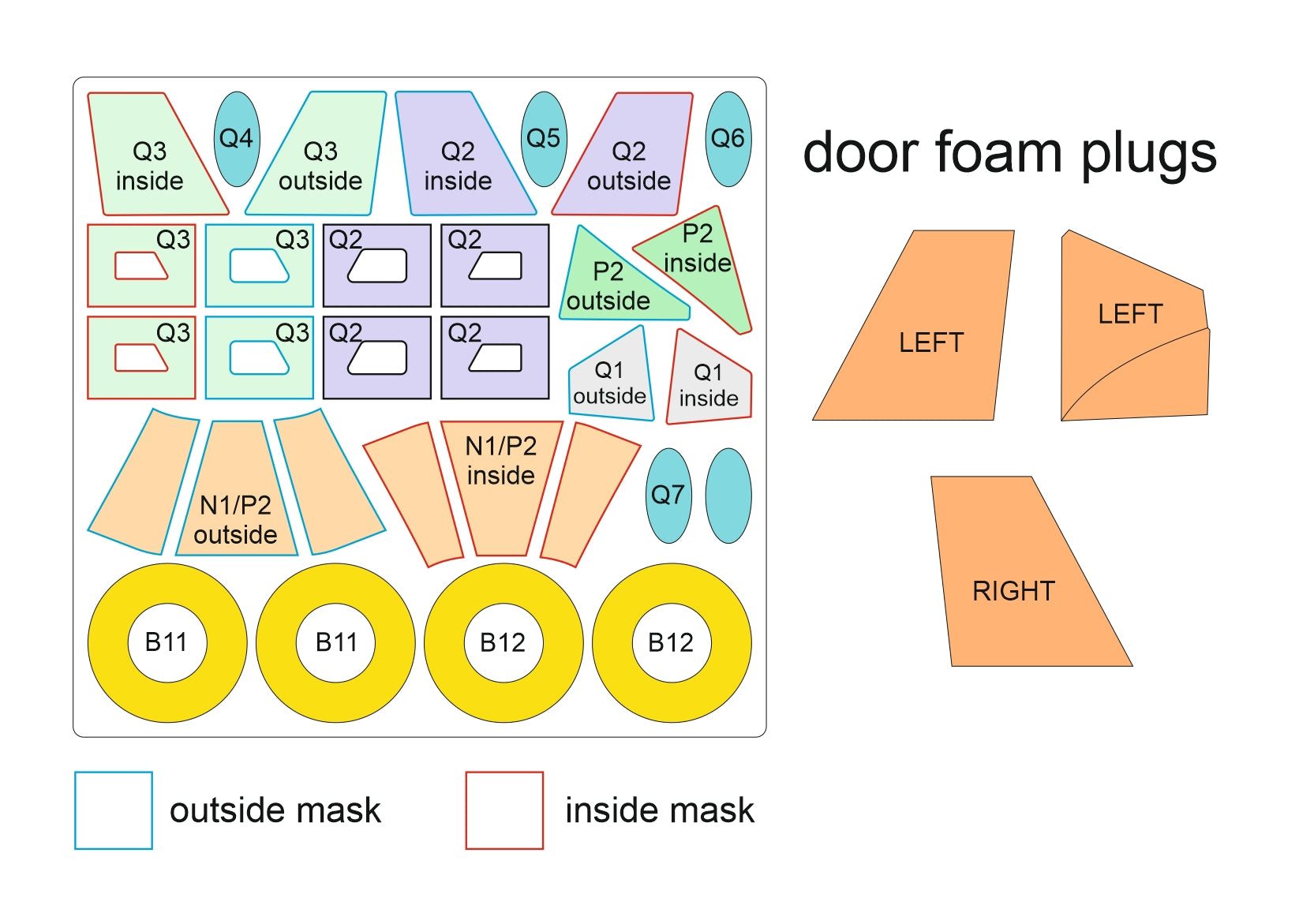 Omask 54102 1/48 PZL M18 Dromader Double Sided Mask and Door Foam Plugs (for IBG) 1/48 – imagen 2