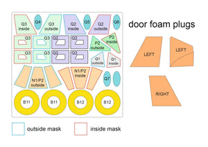 Omask 54102 1/48 PZL M18 Dromader Double Sided Mask and Door Foam Plugs (for IBG) 1/48 – imagen 2